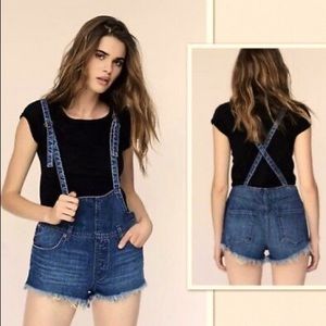 FREE PEOPLE We the Free Strappy Denim Shortalls